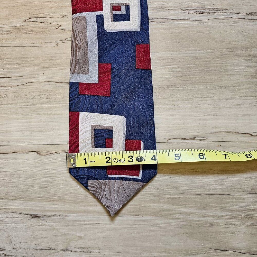 Vintage Oscar de la Renta 100% Silk Geometric Men's Tie - Picture 7 of 8